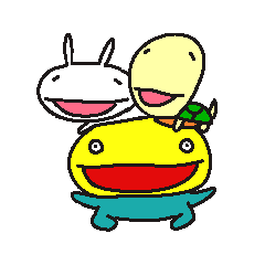 [LINEスタンプ] ウサギとカメと宇宙人