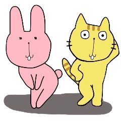 [LINEスタンプ] うささんとにゃーさん