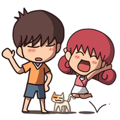 [LINEスタンプ] Dekwat ＆ Dokfa (Japanese)