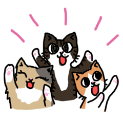 [LINEスタンプ] うちのねこたちvol.1