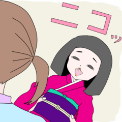 [LINEスタンプ] 市松人形さん