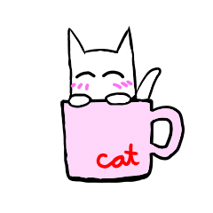 [LINEスタンプ] cup in cat