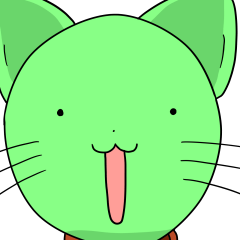 [LINEスタンプ] 笑顔で緑のねこ