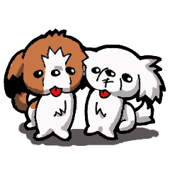 [LINEスタンプ] ハナペチャ犬 ココとネリ